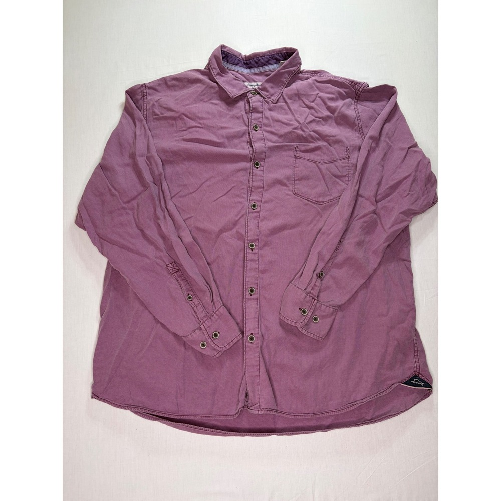 Tommy Bahama Purple Button Down Shirt Mens XXL Long Sleeve Cotton‎ Blend